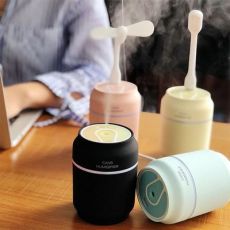 易拉罐加濕器 三合一多功能迷你便攜家用車載USB桌面風(fēng)扇加濕器